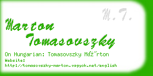 marton tomasovszky business card